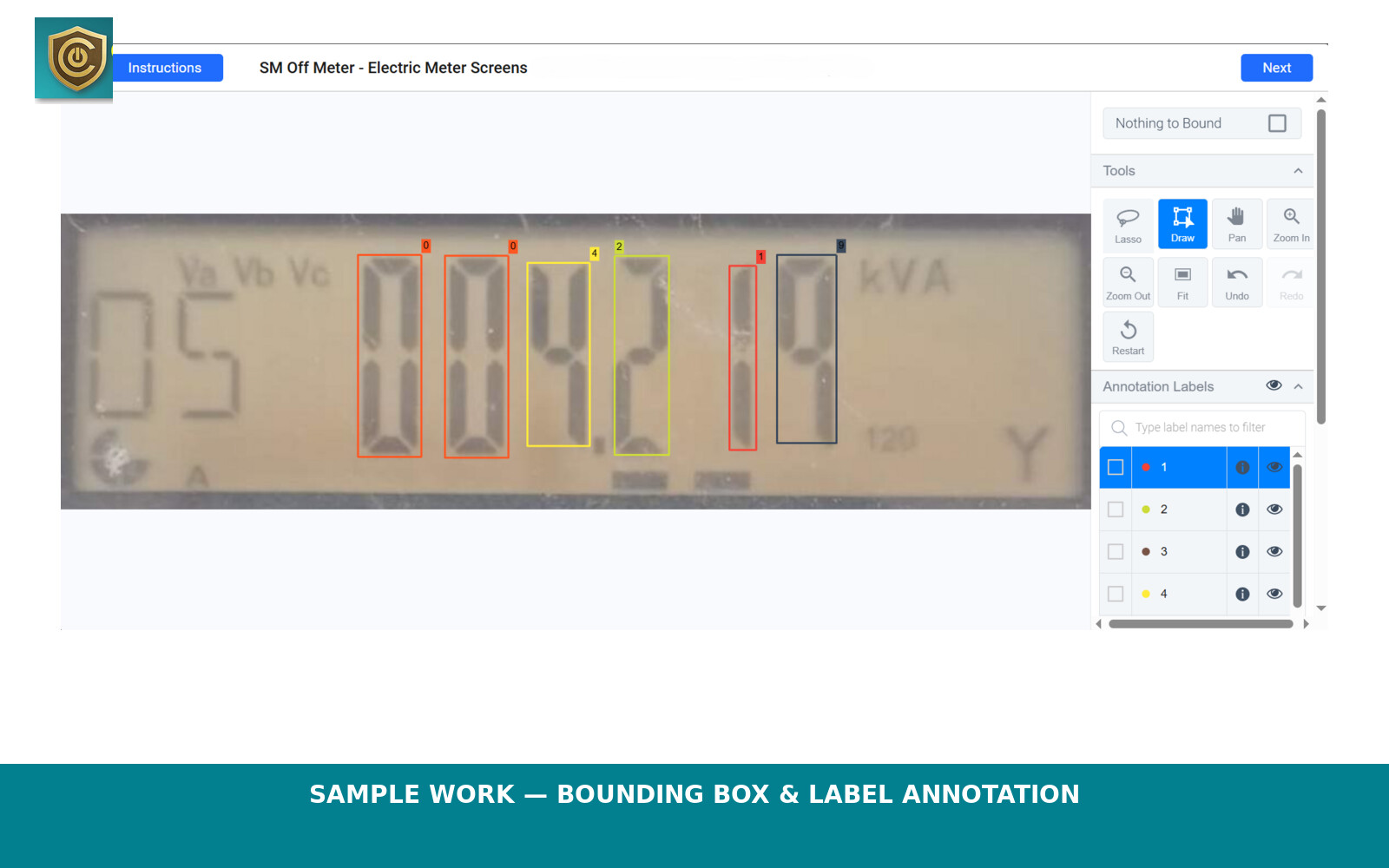 Bounding box annotation sample work